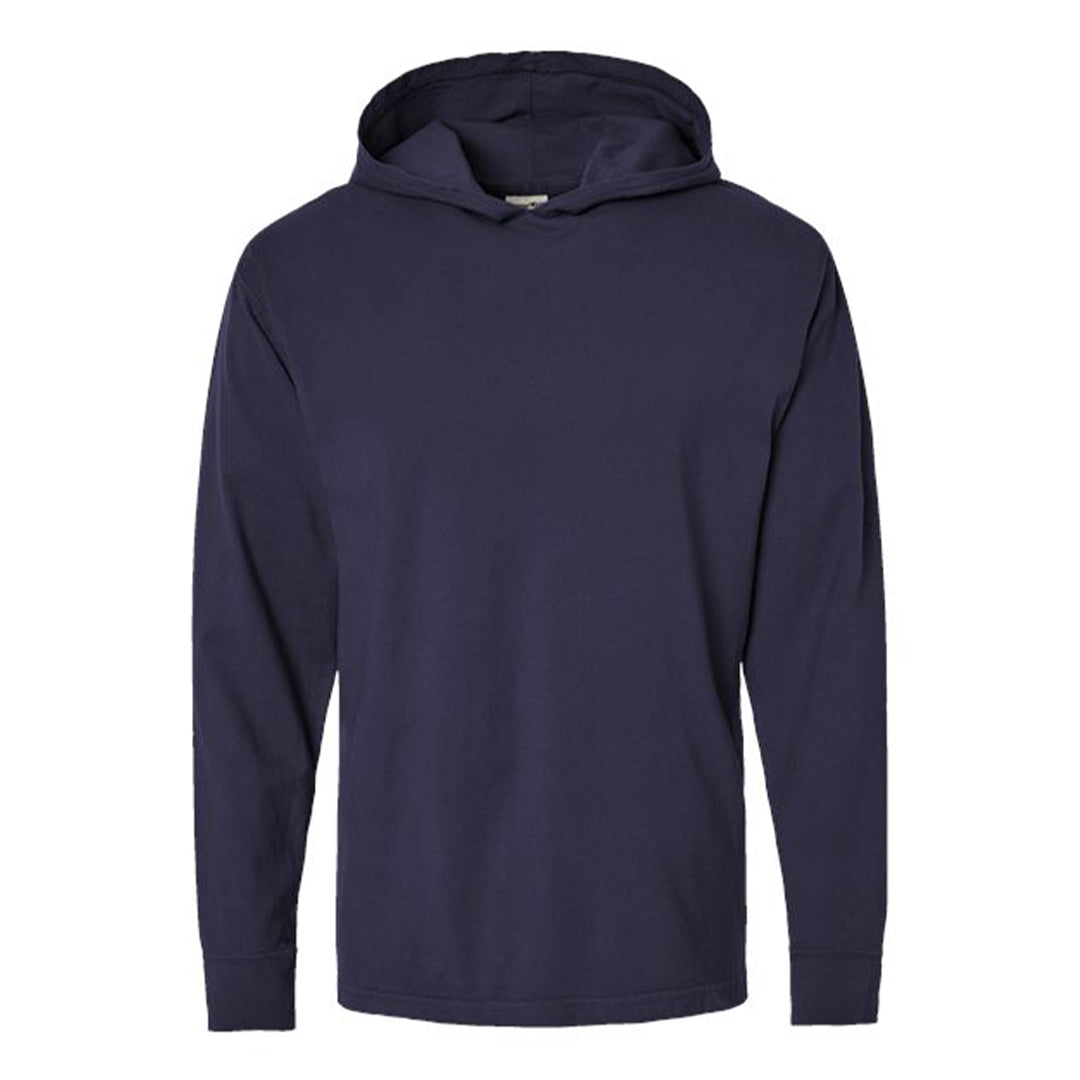 Unisex Garment-Dyed Jersey Hooded Long Sleeve T-Shirt