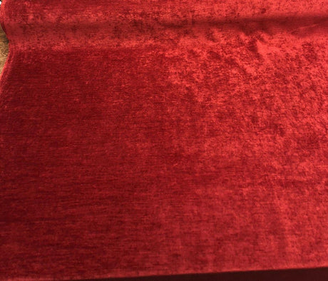 Evens Chenille Upholstery Fabric - Red Chili Burgundy, 57" Width (1 Yard)