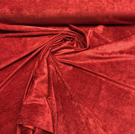 Evens Chenille Upholstery Fabric - Red Chili Burgundy, 57" Width (1 Yard)