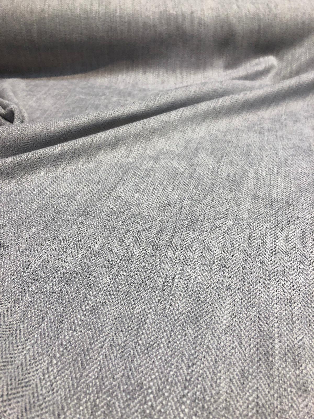 Freddie Steel Soft Chenille Upholstery Fabric - Steel Herringbone, 58" Width (1 Yard)