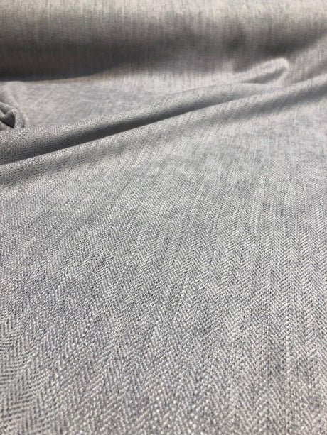 Freddie Steel Soft Chenille Upholstery Fabric - Steel Herringbone, 58" Width (1 Yard)