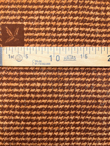 Wool Houndstooth Brown Beige