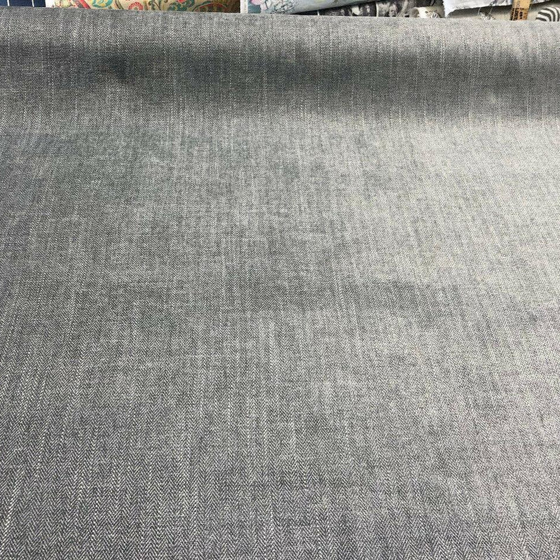 Freddie Dark Metal Soft Chenille Upholstery Fabric - Dark Metal Herringbone, 58" Width (1 Yard)