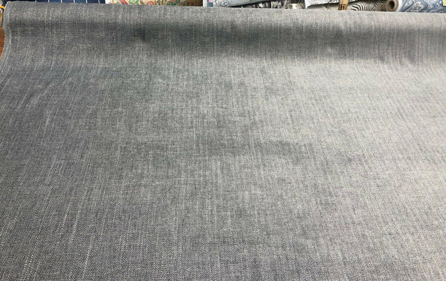 Freddie Dark Metal Soft Chenille Upholstery Fabric - Dark Metal Herringbone, 58" Width (1 Yard)