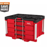 Milwaukee 48-22-8444 22" Modular 4-Drawer Tool Box – Heavy-Duty Storage with Metal Reinforced Corners, Red