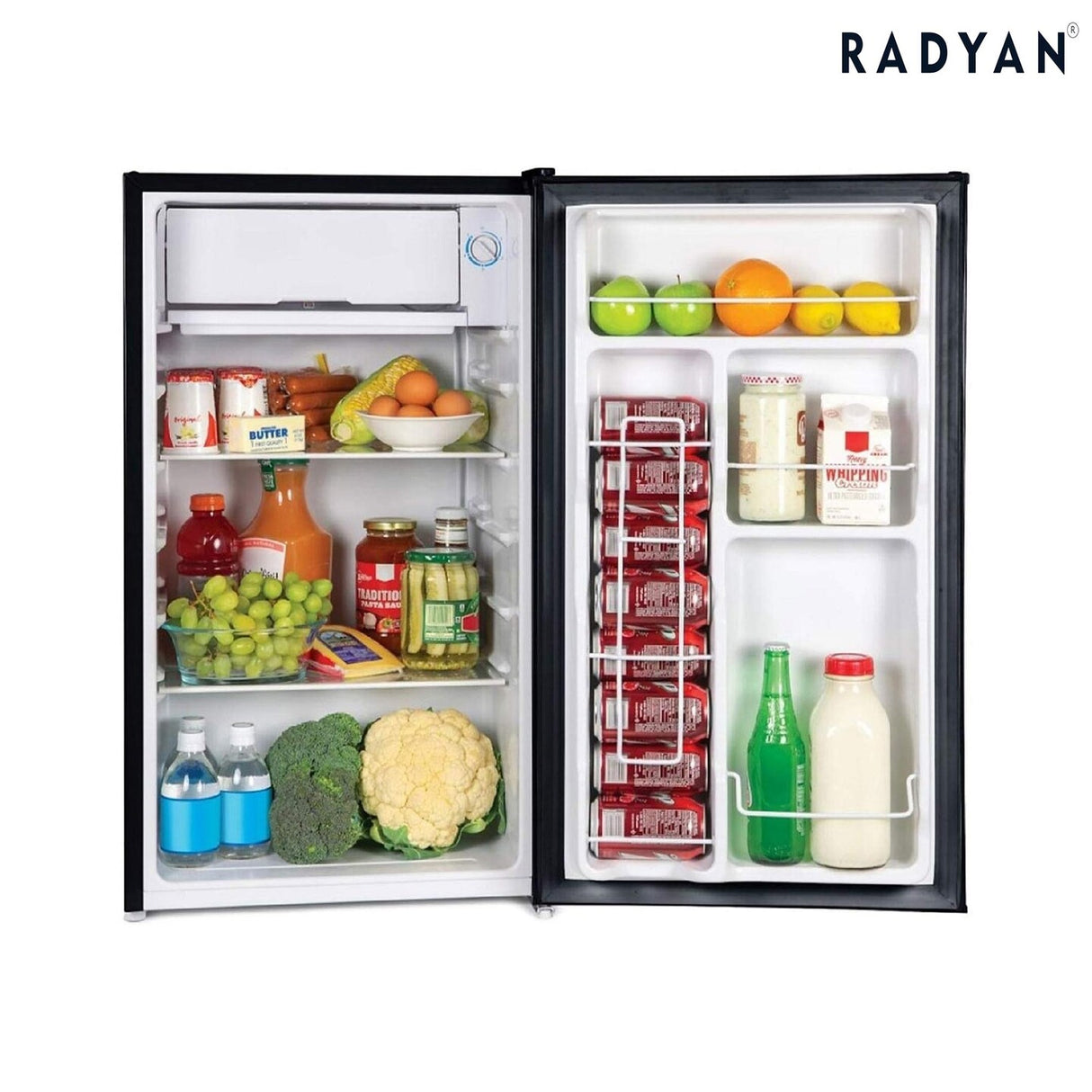 2.5 Cu Ft One Door Mini Fridge Black Compact Energy Star Rated Refrigerator