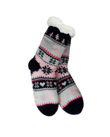 Snowflake, Tree & Heart Knit Thermal Slipper Socks with Non-Slip Grippers