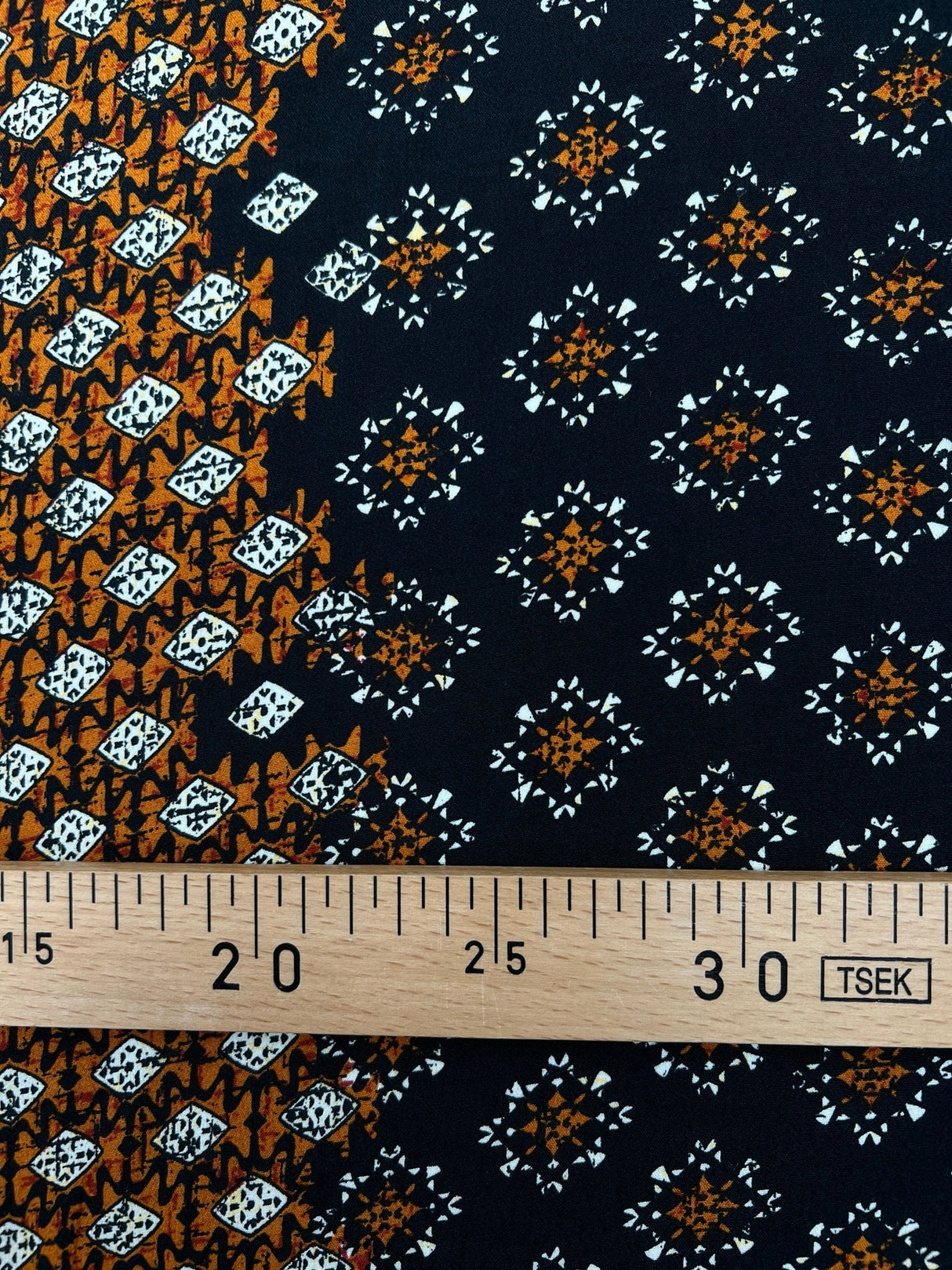 Printed Polyester Twill Brown Black