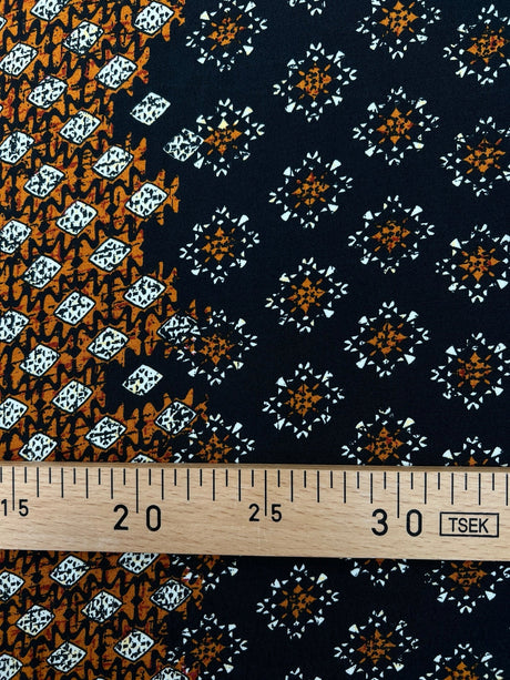 Printed Polyester Twill Brown Black