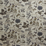 Scripture French Floral Linen Blend Upholstery Fabric - French Floral Scripture Print, 54" Width (By The Yard)