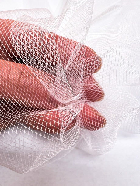 Polyamide Mesh White Stretch