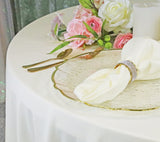 Round Scuba Tablecloth 90 Inch Ivory