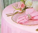 Round Scuba Tablecloth 132 Inch Pink