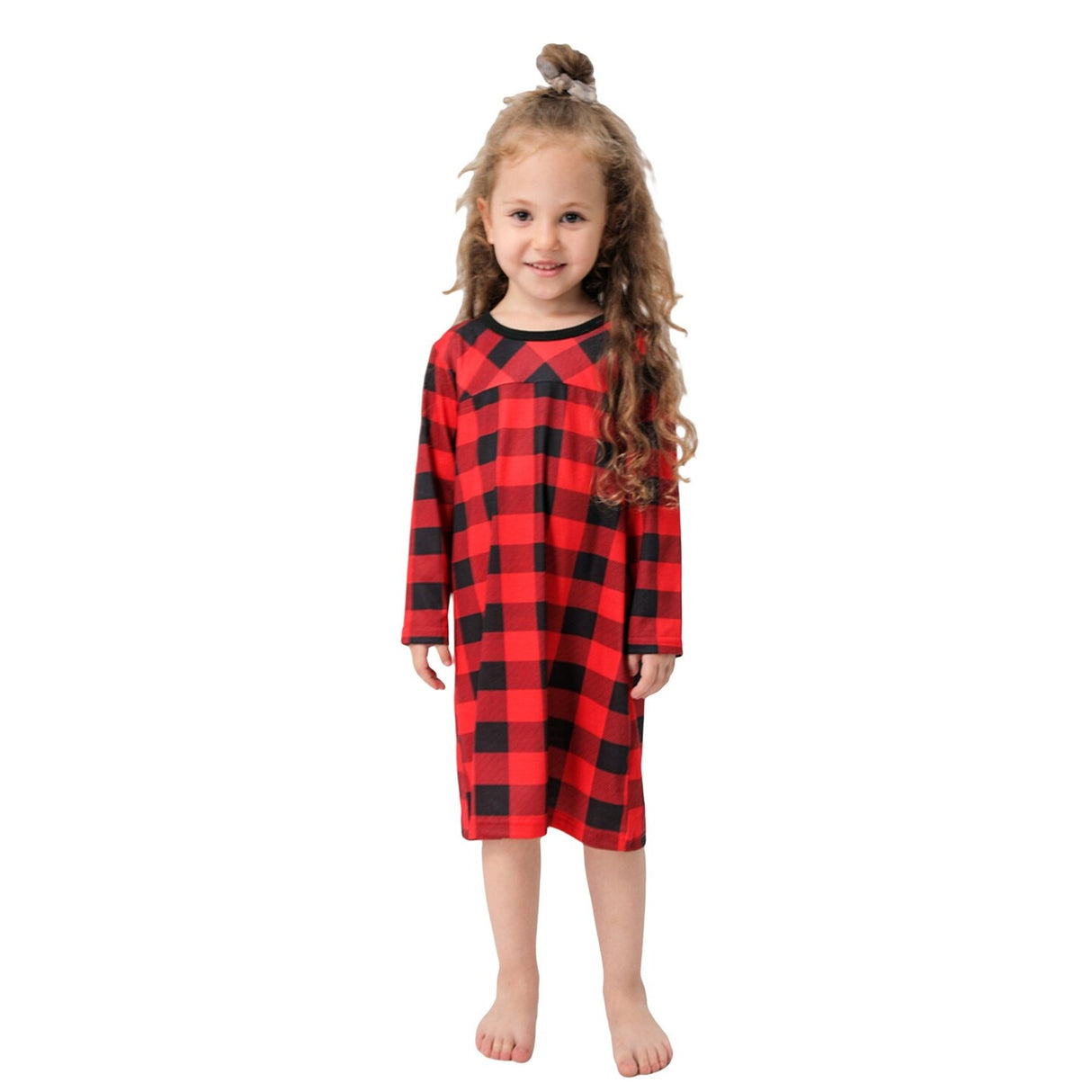 Christmas Checked Print Pajamas Sets Dress Shirt Trousers