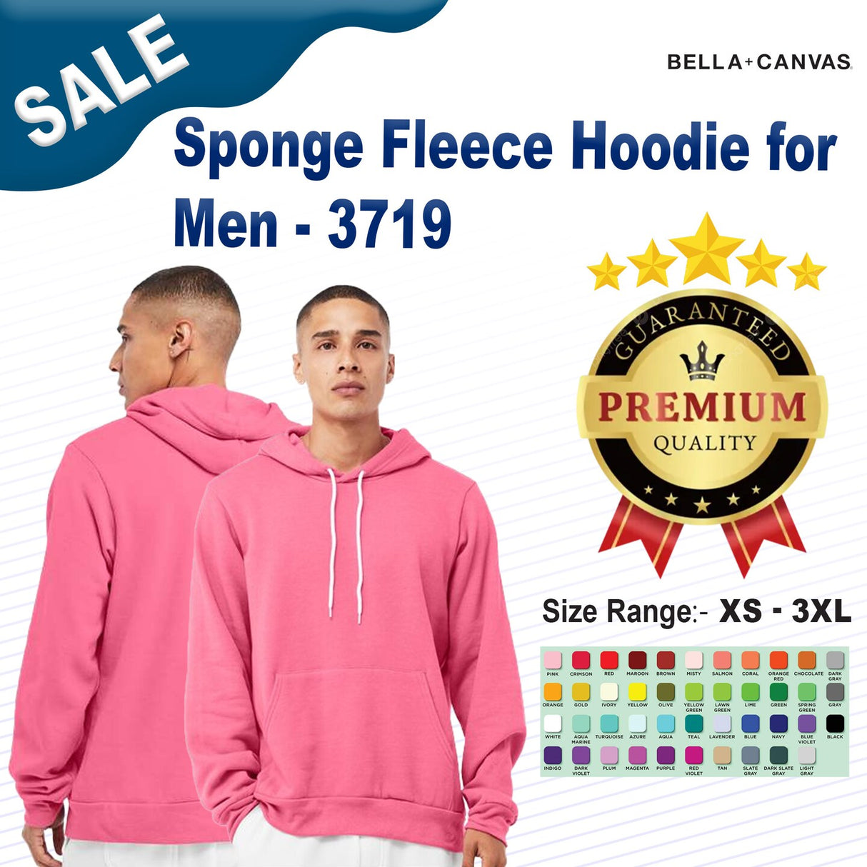 BELLA + CANVAS® Sponge Fleece Hoodie for Men