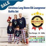 Christmas Long Sleeve Elk Loungewear Outfits Set