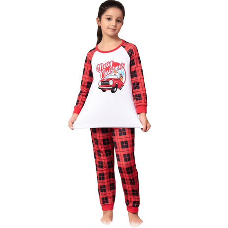 Conjunto de ropa de noche navideña Merry Christmas con Santa y coche