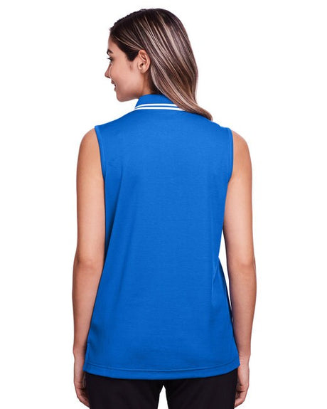Devon & Jones® Ladies Plaited Tipped Sleeveless Polo