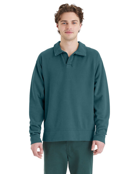 ComfortWash by Hanes® Garment Dye Polo Collar Sweatshirt - GDH490