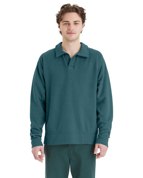 ComfortWash by Hanes® Garment Dye Polo Collar Sweatshirt - GDH490