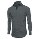Charcoal Slim Fit Long Sleeve Polo Shirt
