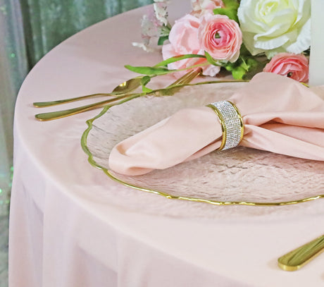 Square Scuba Table Overlay 72x72 Blush Pink