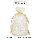 Flat Bottom Organza Bags 5 1/2''x11/2''x10 1/2'' for Elegant Packaging