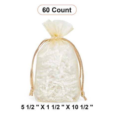 Flat Bottom Organza Bags 5 1/2''x11/2''x10 1/2'' for Elegant Packaging