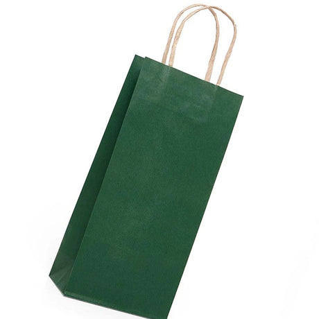 Deluxe Twisted Handle Paper Wine Bag 6" x 3 1/4" x 13"
