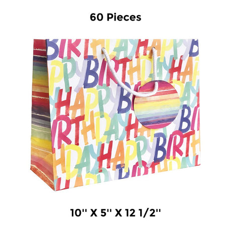 Festive Patterned Gift Bags 10" X 5" X 12-1/2"