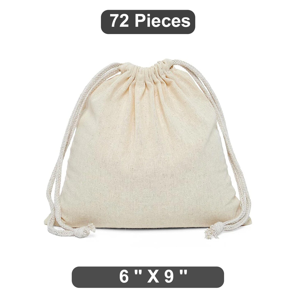 Expansive 6" x 9" Plain Cotton Muslin Pouch