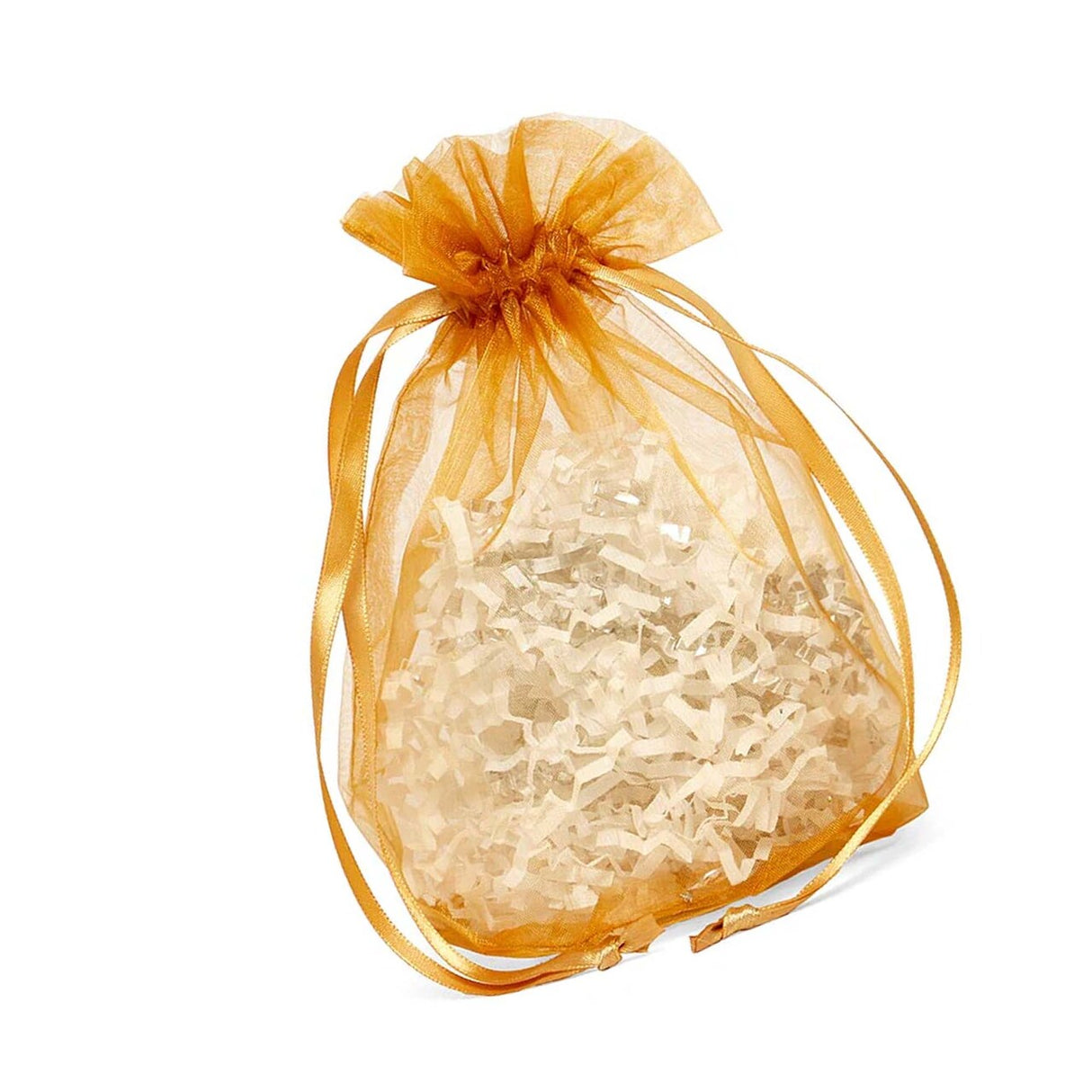 Wide Round Flat Bottom Organza Bags 6 1/2'' x 4'' x 7'' for Gifts Wrapping