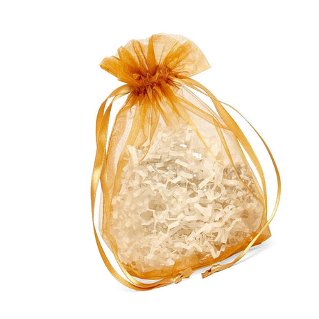 Wide Round Flat Bottom Organza Bags 6 1/2'' x 4'' x 7'' for Gifts Wrapping