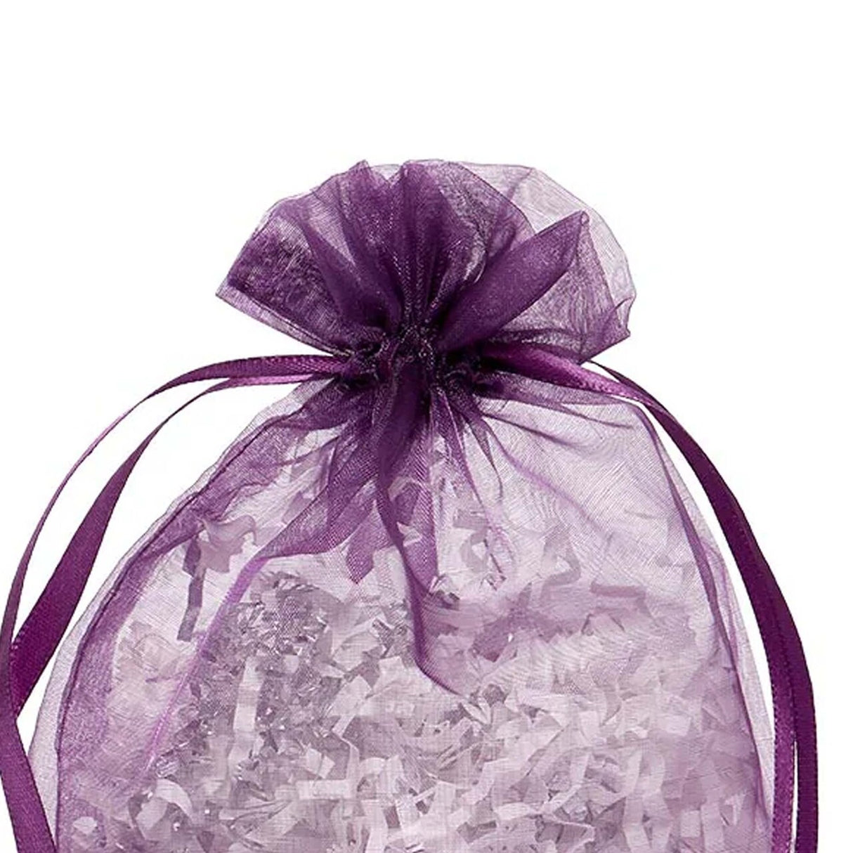 Wide Round Flat Bottom Organza Bags 6 1/2'' x 4'' x 7'' for Wedding Gifts
