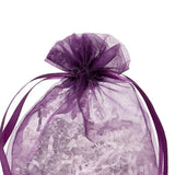 Wide Round Flat Bottom Organza Bags 6 1/2'' x 4'' x 7'' for Wedding Gifts