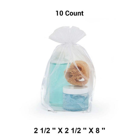 Cardboard Square Bottom Organza Bags 2 1/2'' x 2 1/2''x 8'' for Packaging
