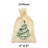 Christmas Tree Cheerful Holiday Muslin Bag 4" x 6"
