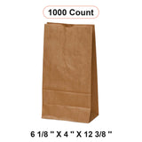 Kraft Carry Bags 6 1/8'' x 4'' x 12 3/8''