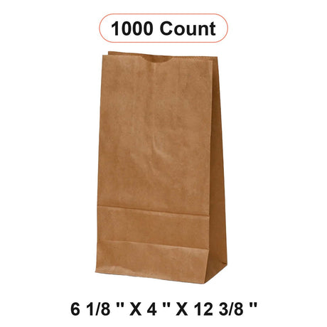 Kraft Carry Bags 6 1/8'' x 4'' x 12 3/8''