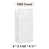White Retail Bags 6'' x 3 5/8'' x 11''