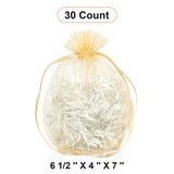 Wide Round Flat Bottom Organza Bags 6 1/2'' x 4'' x 7'' for Party Favors