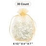 Wide Round Flat Bottom Organza Bags 6 1/2'' x 4'' x 7'' for Party Favors