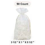 Flat Bottom Organza Bags 3 1/2''x1''x5 1/2'' for Wedding Favors