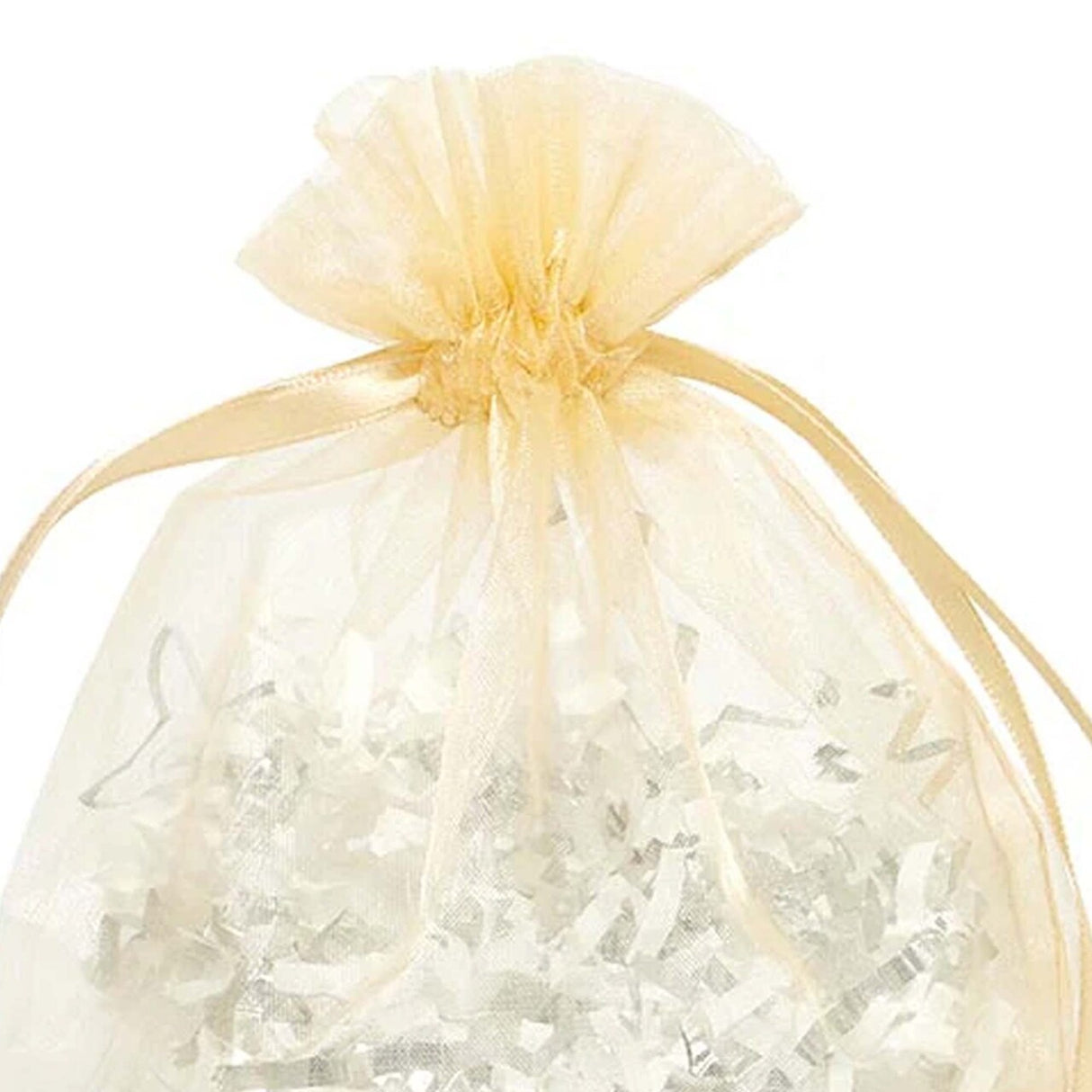 Wide Round Flat Bottom Organza Bags 6 1/2'' x 4'' x 7'' for Party Favors