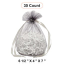 Bolsas de organza anchas con fondo redondo y plano 6 1/2'' x 4'' x 7'' para envolturas elegantes