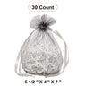 Wide Round Flat Bottom Organza Bags 6 1/2'' x 4''x7'' for Elegant Wrapping