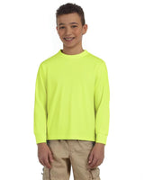 JERZEES® Dri-Power Youth Poly Cotton Long Sleeve Crewneck T-Shirt