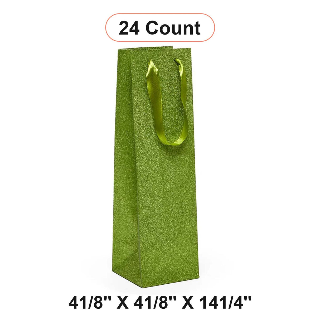 4 1/8'' x 4 1/8'' x 14 1/4'' Glitter Grain Wine Bags for Parties and Events