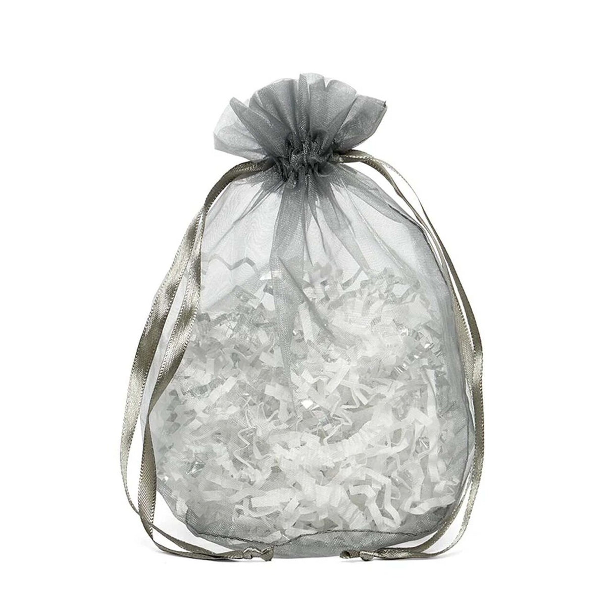 Wide Round Flat Bottom Organza Bags 6 1/2'' x 4'' x 7'' for Party Gifts