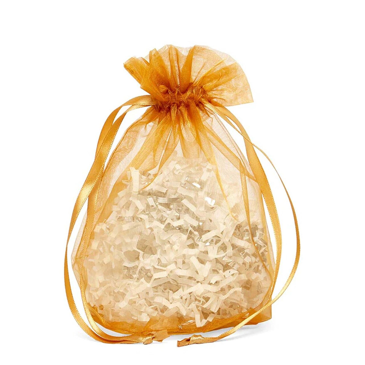 Wide Round Flat Bottom Organza Bags 6 1/2'' x 4'' x 7'' for Gifts Wrapping